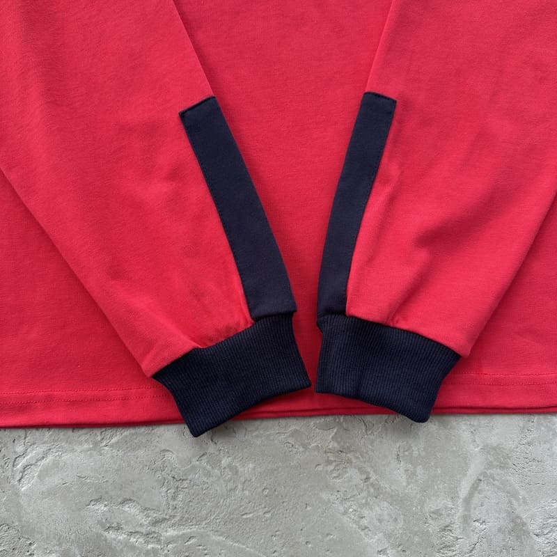 Camisa Corteiz Paneled Rugby Polo Vermelha