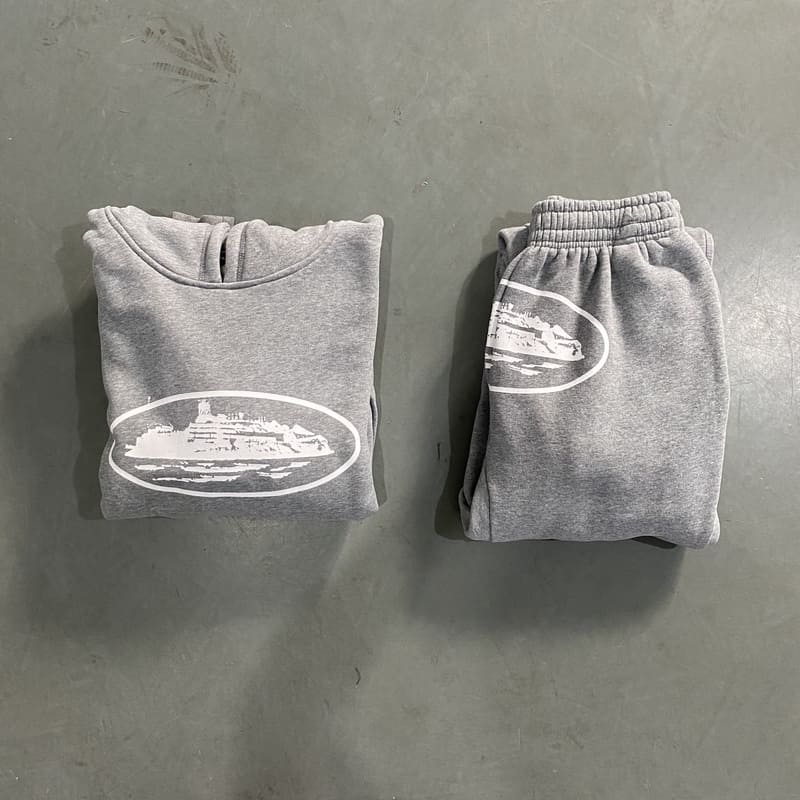 Conjunto Moletom Corteiz  RTW Cinza