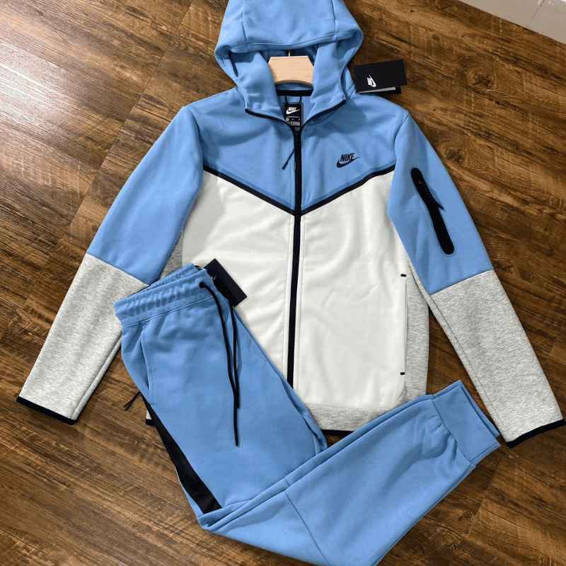 Conjunto Nike Tech Fleece Azul e Cinza