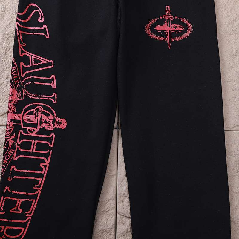 Calça Corteiz x 21 Savage Slaughter Gang Preta