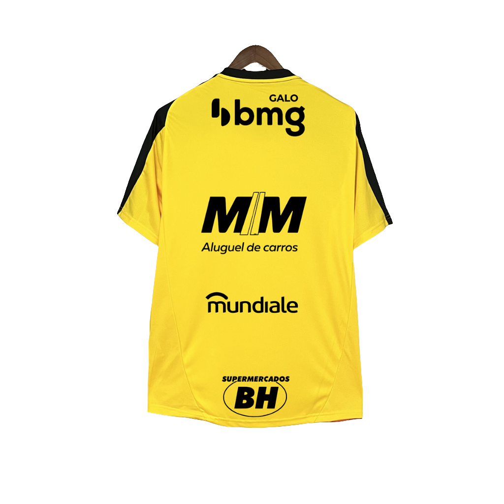 Camisa Atlético Mineiro 25/26 Amarelo Treino - Todos os Patrocínios - Versão Torcedor