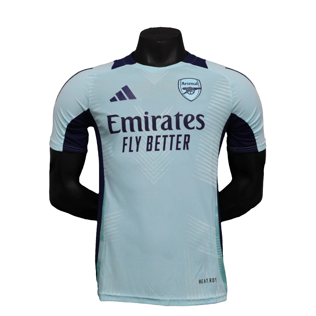 Camisa Arsenal 24/25 Pré-Jogo - Azul Claro - Versão Jogador