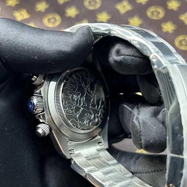 Relógio A Bathing Ape Bapex Type 4 Crystal Stone Prata