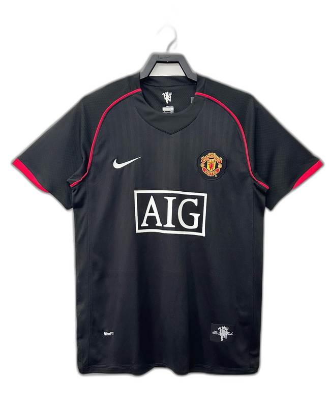 Camisa Manchester United 07/08 Preto II Away - Versão Retrô