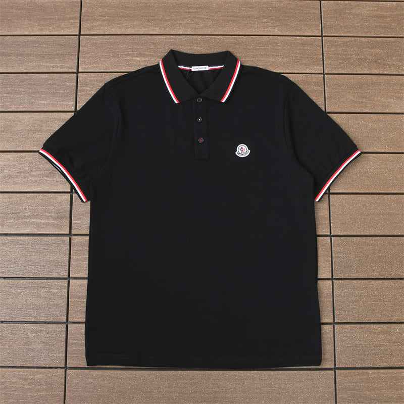 Camiseta Moncler Rib Polo Preta