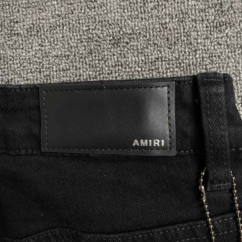 Calça Amiri Jeans Staggered Logo Preta