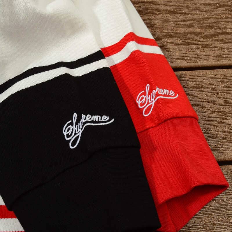 Camisa Supreme x Nike Stripe Rugby Vermelha/Branca