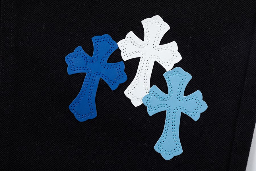 Calça Chrome Hearts Jeans Cross White/Blue