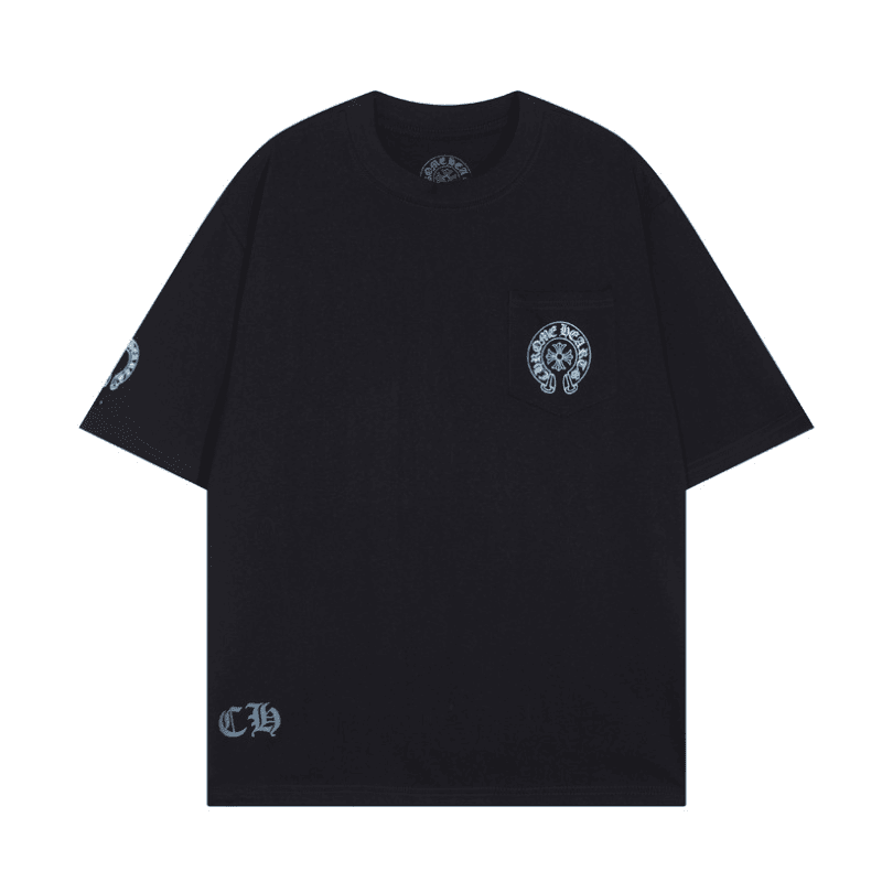 Camiseta Chrome Hearts Triple Cross Logo Preta