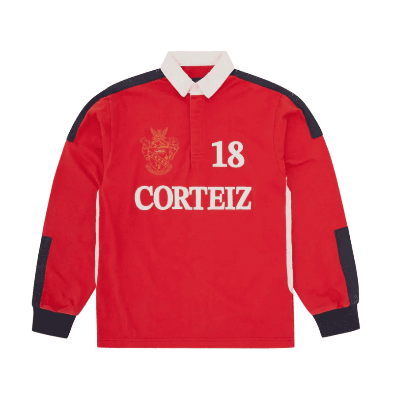 Camisa Corteiz Paneled Rugby Polo Vermelha