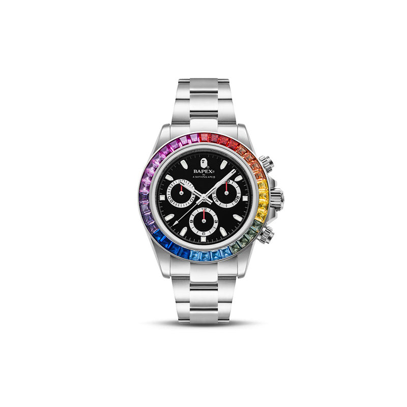Relógio A Bathing Ape Bapex Type 4 Crystal Stone Prata
