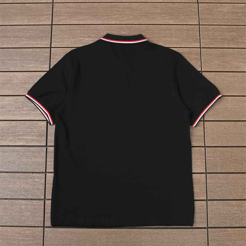Camiseta Moncler Rib Polo Preta
