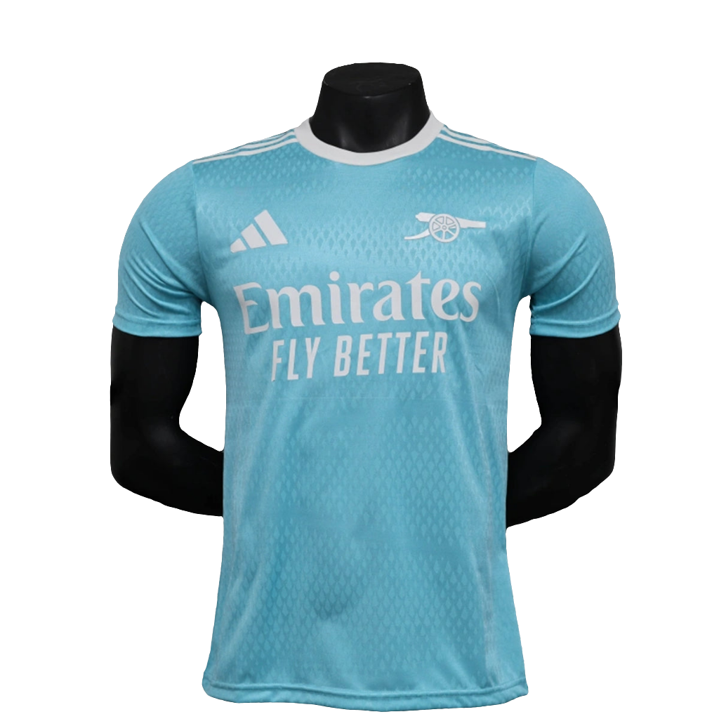 Camisa Arsenal 25/26 Pré-Jogo - Azul Celeste - Versão Jogador