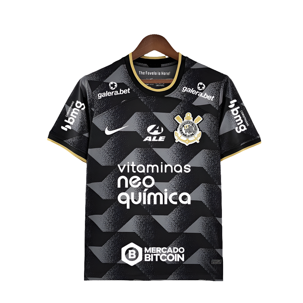 Camisa Corinthians 22/23 II Away - Todos os Patrocínios - Versão Torcedor