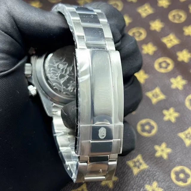 Relógio A Bathing Ape Bapex Type 4 Crystal Stone Prata
